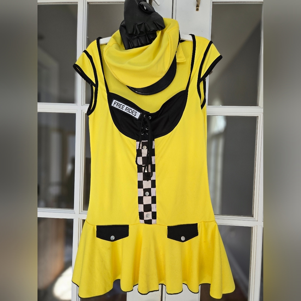 Yellow and Black Women's Taxi Driver Halloween Costume